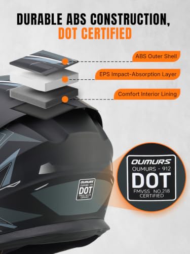 Modular Motorcycle Helmets Full Face Flip up Street Bike Motorcycle Helmet for Unisex Adult Matte Gray