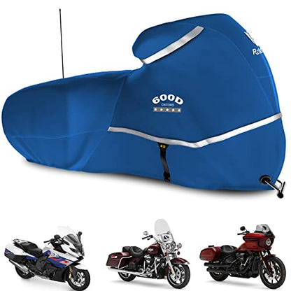 Motorcycle Cover with Side Box Heavy Duty 600D Waterproof for Touring Models Harley Davidson Road King