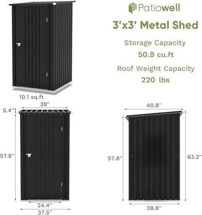 3x3 FT Storage Shed