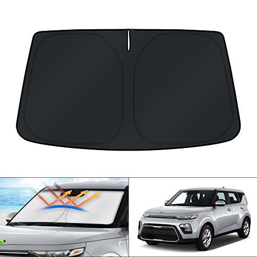 Windshield Sun Shade for Kia Soul 2020 2021 2022 2023 2024 2025 2026 Accessories Window Sunshade Sun Visor Protector Foldable Blocks UV Rays Keep Car Cooler