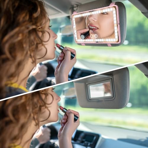 Car Sun Visor Vanity Mirror with Lights