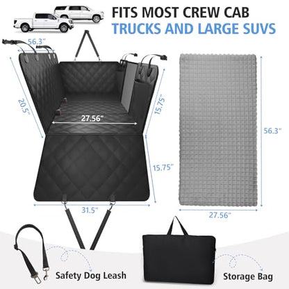 Truck Hard Bottom Dog Back Seat Cover with Egg Crate Foam Bed