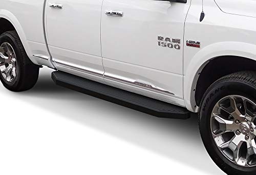6-inch (Black Stainless Steel Flat Style) Running Boards Nerf Bars Side Steps Compatible with Ram 1500 2009-2018 Crew Cab & Ram 2500 3500 2010-2026