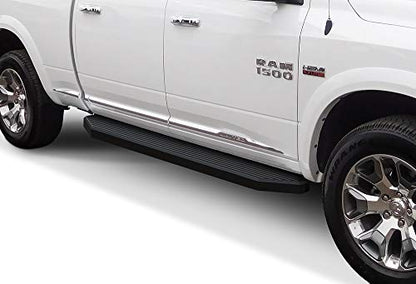 6-inch (Black Stainless Steel Flat Style) Running Boards Nerf Bars Side Steps Compatible with Ram 1500 2009-2018 Crew Cab & Ram 2500 3500 2010-2026