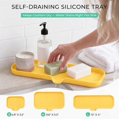 Silicone Soap Dish with Drain Spout