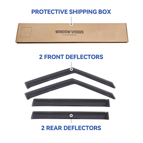 Window Visors Rain Guards for 2009 2010 2011 2012 2013 Kia Soul