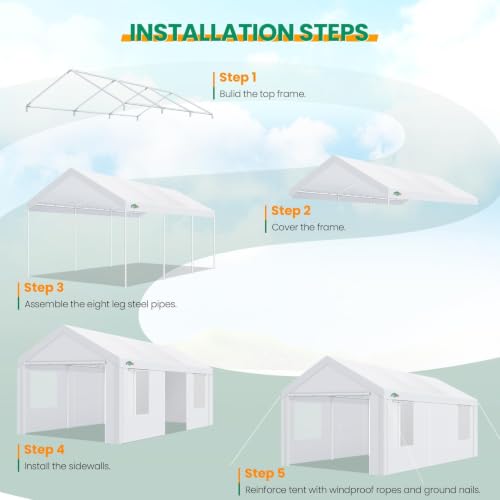 Carport Canopy 12x20 Heavy Duty Portable Garage