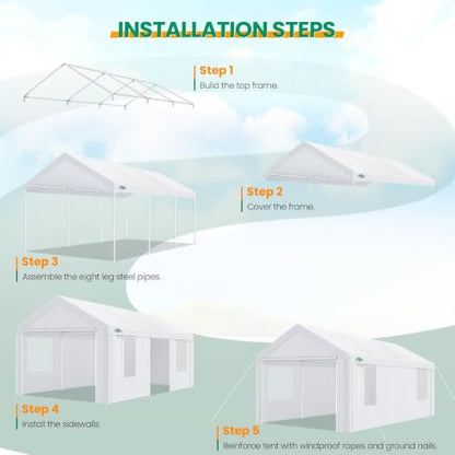 Carport Canopy 12x20 Heavy Duty Portable Garage