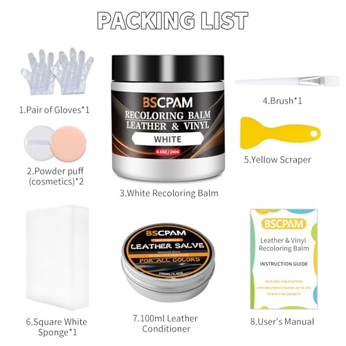 White Leather Recoloring Balm with 100ml Mink Oil