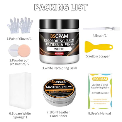 White Leather Recoloring Balm with 100ml Mink Oil