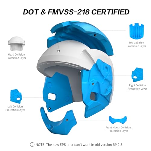 Motorcycle Helmet Bluetooth 5.0 Integrated New EPS FreedConn BM2