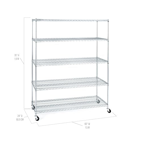 UltraDurable Heavy Duty NSF Solid Steel Wire Rack Storage Unit Wheels