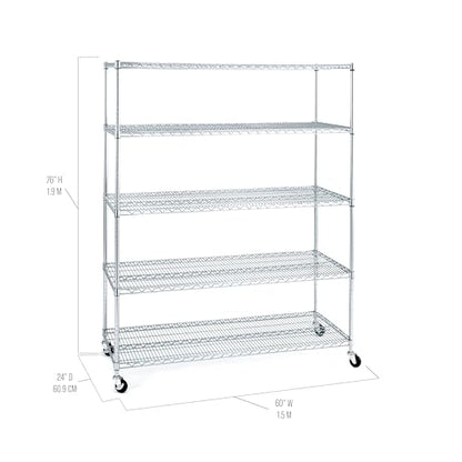 UltraDurable Heavy Duty NSF Solid Steel Wire Rack Storage Unit Wheels