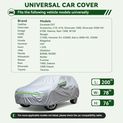 6 Layers Premium Truck Car Cover Waterproof All Weather Weatherproof UV Sun Protection Snow Dust Storm Resistant Outdoor Exterior Custom Form