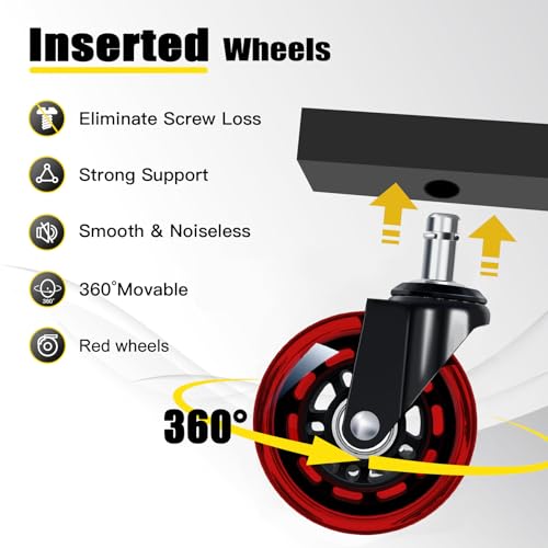 Rolling Stool with Red Wheels