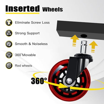 Rolling Stool with Red Wheels