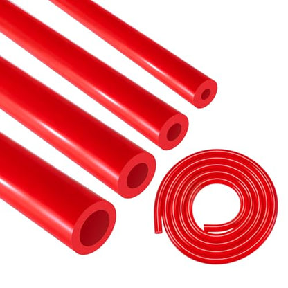 5/32 1/4 5/16 1/2 Silicone Vacuum Tubing Hose Line Kit 5FT 130PSI Max Pressure Red (4mm 6mm 8mm 12.7mm)