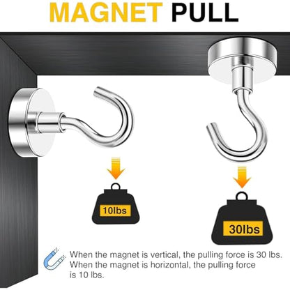 Magnetic Hooks 20pcs 30lbs+ Cruise Essentials 2026 Magnet Hook (20 Count)