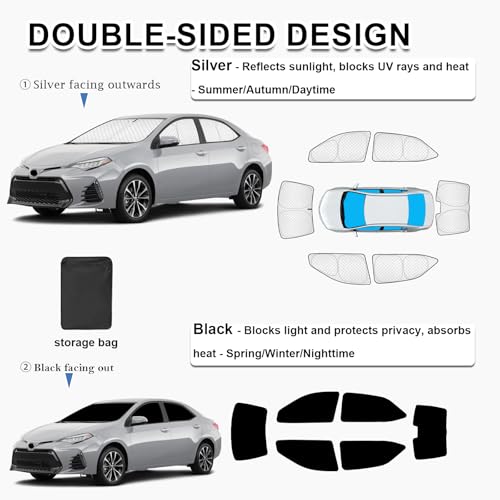 6pcs Sun Shades for Toyota Corolla 2014 (6 Count)