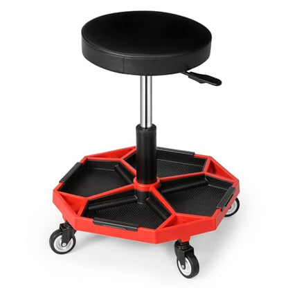 Adjustable Mechanics Stool with Wheels