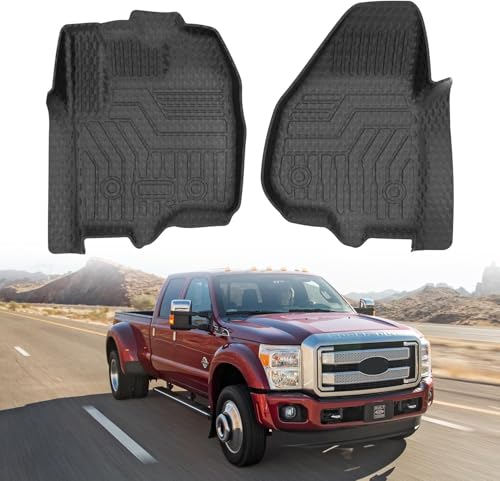 F-250/F-350 Floor mats-Floor mat for Ford F-250/F-350/F-450/F-550 2012-2016,All Weather TPE Rubber Floor Liners Protection for F-450/F-550 Accessories,1Row Anti-Slip Car Mats, Black