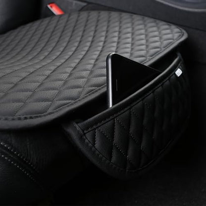 Pu Leather Car Seat Bottom Covers Protectors Include 1 Rear Bench Seat Cover Universal Fit 90% Vehicles