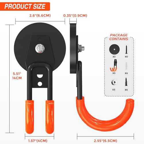 3 PCS Magnetic Garage Storage Hooks (3 Count)