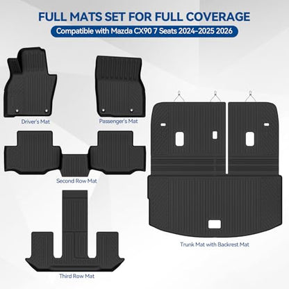 Custom Fit Floor Mats for Mazda CX90 7 Seats