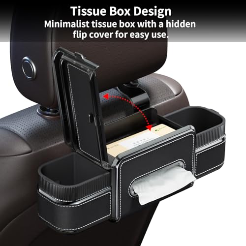 Rear Seat Cup Holder Back Seat Car Organizer 6 in 1 Multifunctional (72 Count)