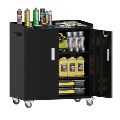 Metal Garage Storage Cabinet with Wheels
