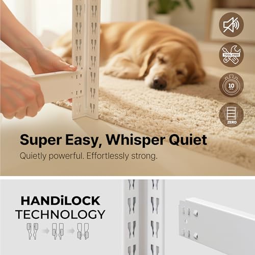 House 48.1" W Deep 5 Tier Heavy Duty Garage Shelving Adjustable Metal Rack Storage Shelves Standing Shelf Unit Organizers Industrial Warehouse Basement White 2Pack (2 Count)