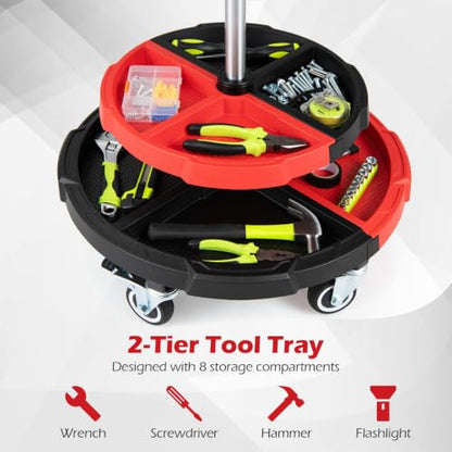 Rolling Mechanic Stool with Cushioned Seat