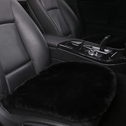 Genuine Sheepskin Car Seat Cushion Seat Covers for Cars Trucks SUV Comfort Seat Protector Pad for Car Driver Seat Car Accessories for Women Office Chair Car Decor