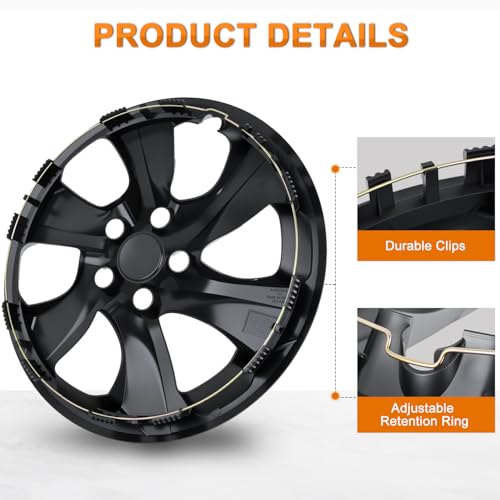 Wheel Cover Hubcaps 17 Inch Compatible for Toyota RAV4 2019 2020 2021 2022 2023 2024 2025 Hub Caps 17 inch Set of 4 Rim Covers Protector Wheel Replacement 42602 (4 Count)