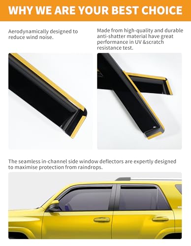 in Channel Window Visors Rain Guards for Toyota 4Runner 2010