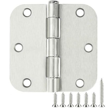 Rounded Door Hinges Brushed Nickel 3.5 Inch 5