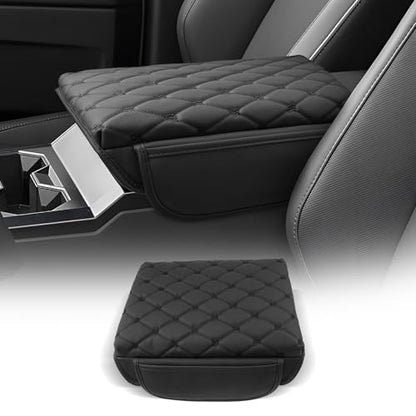 for 2024 2025 2026 Cybertruck Center Console Cover Armrest Cover for Tesla Cybertruck Accessories Arm Rest Protector with Side Pockets Back Mesh 4 Velcro Pockets