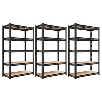 Set of 3 Storage Shelves 5 Tier Garage Shelving Heavy Duty Load 2000LBS