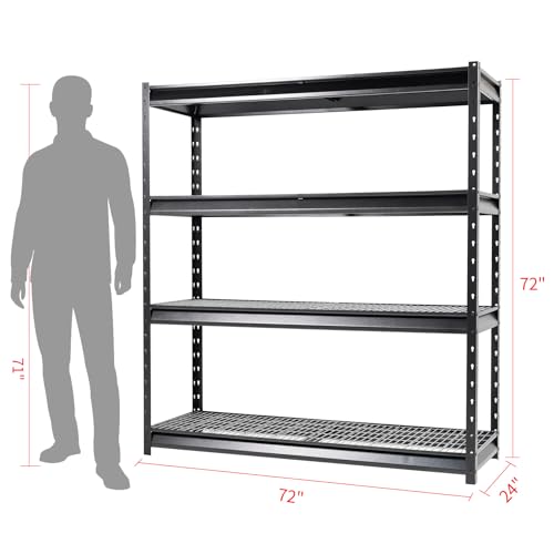 THE Atlas 72" W Heavy Duty Garage Shelving Load 8000 Lbs