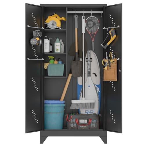 75" Metal Storage Cabinet with Lockable Doors