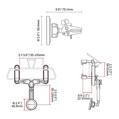 Car Rearview Mirror Magnetic Phone Mount Holder for MagSafe