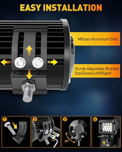 12 Inch LED Light Bar with 4PCS 4 Inch LED Pod