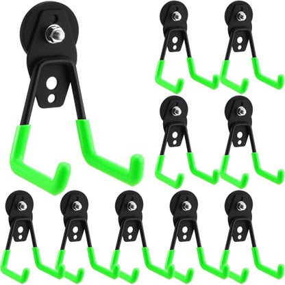 10 Pcs Large Magnetic Hooks Heavy Duty Garage Magnet Hooks Strong Storage Utility Magnetic Hangers with Anti Slip Rubber Coating for Indoor and Outdoor Hanging (10 Count)