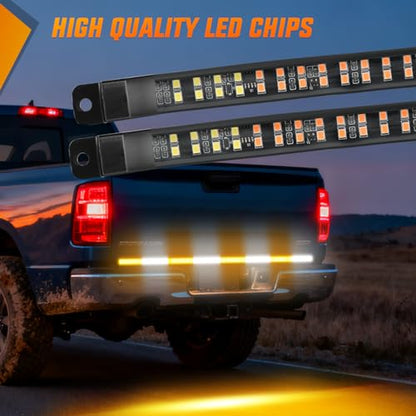 49 Inch Emergency Strobe Light Strips with Controller Amber White