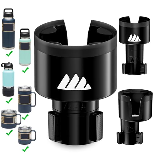 Ultimate Car Cup Holder Expander with Adjustable Base & Organizer