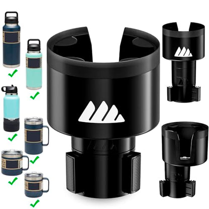 Ultimate Car Cup Holder Expander with Adjustable Base & Organizer