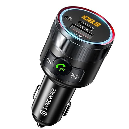 Bluetooth 5.4 Car Adapter 38W FM Transmitter Hands Free Calls