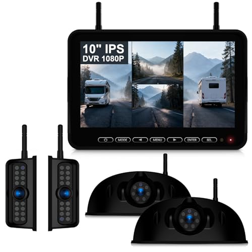 HD 10" Wireless 4 RV Backup Camera System for Furrion Pre