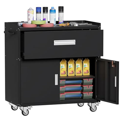 Metal Garage Storage Cabinet with Wheels