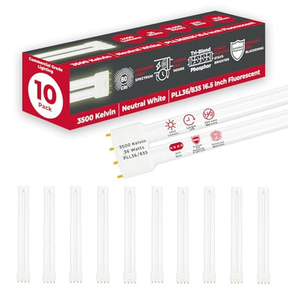 PLL36 835 36W 16.5" Twin Tube Compact Fluorescent Light Bulb 4 (10 Count)